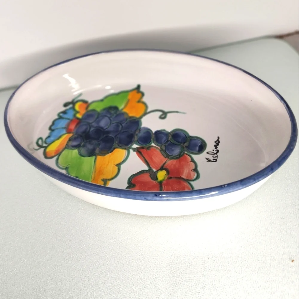 Himark Celina Portuguese ceramic large baking dish hand painted grapes&flower‎